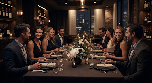 Jantar privativo com mesa decorada