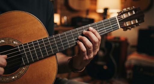 Close nos acordes do violão